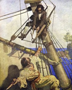 トレジャーアイランドのイラスト 作： after Newell Convers Wyeth