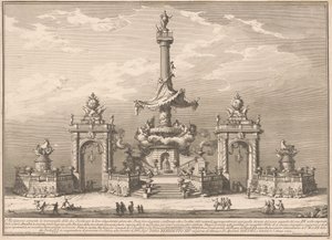 1752年の中国のセコンダ・マッキナ：カゼルタのヴィラ・カール・アマリアでの神々の饗宴 作： after Paolo Posi Giuseppe Vasi