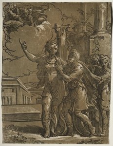 ティブルティンのシビルと皇帝アウグストゥス 作： after Parmigianino