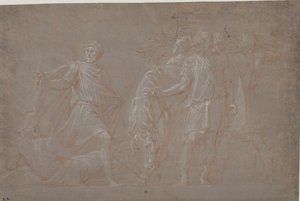 テヴェレ川を渡るムキウス・スカエヴォラ 作： after Polidoro da Caravaggio