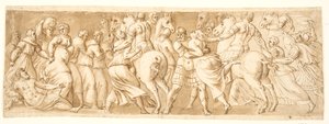 サビニの女たちのレイプ、左半分 作： after Polidoro da Caravaggio