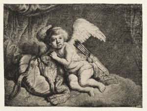 休むキューピッド 作： after Rembrandt van Rijn