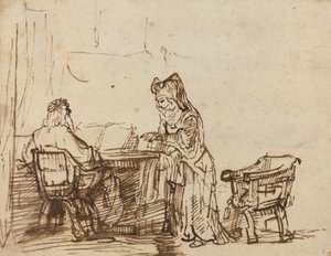 預言者エリの非難を退けるハンナ 作： after Rembrandt van Rijn