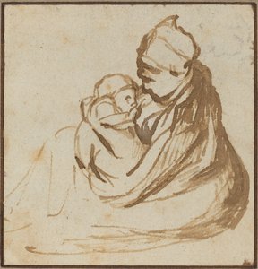 お母さんと子供 作： after Rembrandt van Rijn