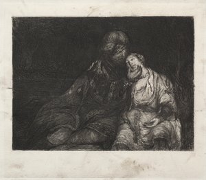 2 つの図 作： after Rembrandt van Rijn