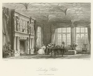 応接室のインテリア、Loseley Hall 作： after Thomas Allom
