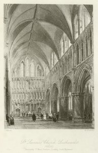 聖救世主教会、サザーク、1850年、古代には南東向きのセントメアリーオーバーイエス 作： after Thomas Allom