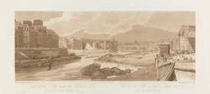 ルーブル美術館のある街の眺め。 1802; パリの景色、エマニュエルのボリュームからのプレート 3 作： after Thomas Girtin