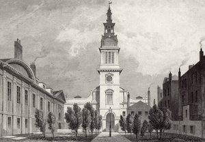 キリスト教会とキリスト病院の一部、1831年 作： Thomas Hosmer after Shepherd