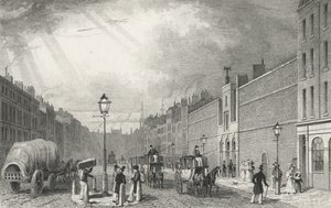 ファリンドンストリートとフリート刑務所、1830年 作： Thomas Hosmer after Shepherd