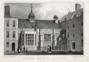 ステープルズインホールホルボーン、1830 作： Thomas Hosmer after Shepherd