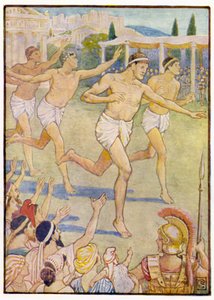 昔は、単純な足競争が唯一のイベントでした 作： after Walter Crane