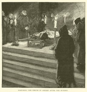 殺人後のベケットの死体を見る 作： after William Henry Margetson