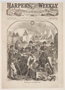 キャンプのクリスマス ボックス – クリスマス、1861 年 作： after Winslow Homer