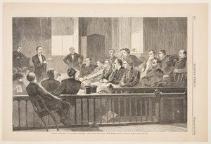 弁護士の話を聞く陪審員、最高裁判所、新市庁舎、ニューヨーク 作： after Winslow Homer