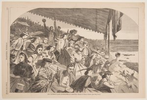 私たちの水飲み場 – サラトガでの競馬 作： after Winslow Homer