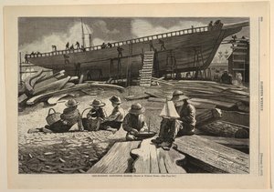 造船、グロスター港、ハーパーズ ウィークリー、1873 年 10 月 11 日、p. 900