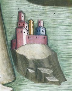 ヨブのしもべの殺害と群れの誘拐、旧約聖書の物語の場面 作： also Manfredi de Battilori Bartolo di Fredi
