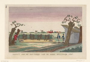 Binnen Bullewijk の砲台、1787 年 Binne Bullewijk 1787のバッテリーのビュー（オブジェクトのタイトル） 1787 年のアムステルダム周辺のバッテリー (ドイツ語のコピー) (シリーズ タイトル) 作： anonymous (attributed to)