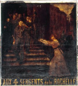 フランス語：Aux quatre sergents de La Rochelle (II).宿屋の看板パリ11区ボーマルシェ大通り3番地
