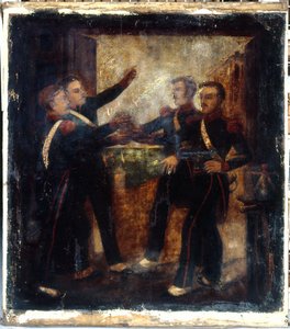 フランス語：Aux quatre sergents de La Rochelle.宿屋の看板パリ4区ボーマルシェ大通り3番地 作： 匿名