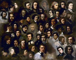 フランス語：ポール・ドラロッシュのアトリエでの生徒たちの肖像画