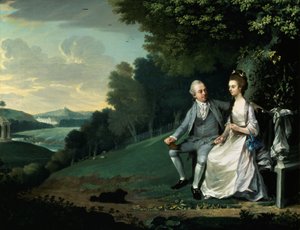 ウィコム・パークのフランシス卿とダッシュウッド夫人とされるカップルの肖像画 作： 匿名