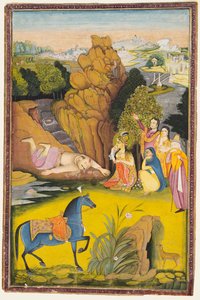 シリンの死の虚偽のニュースを聞いた後、ファルハドは自殺した 作： attributed to Amar Das Bhatti