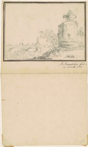 噴水のある風景 作： attributed to Benjamin Franklin Bache