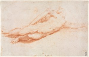 倒れた兵士の研究 (おそらくサウルの回心) (直訳) 作： attributed to Correggio