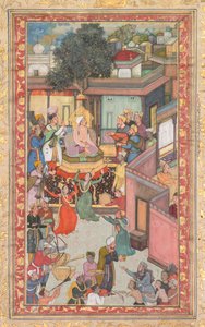 アクバルの息子たちの割礼の儀式、アブル ファズル (インド、1551–1602) のアクバル生 (アクバルの本) から 126 を描く