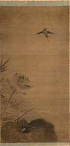ツバメとロータス 作： attributed to Fachang Muqi