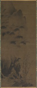 雨の中の竹 作： attributed to Genga
