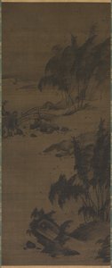 風に舞う竹 作： attributed to Genga