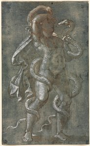 二匹の蛇に絡まれた男 作： attributed to Giovanni Antonio da Pordenone
