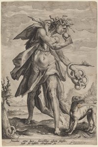 妬み 作： attributed to Jacob Matham, after Hendrik Goltzius
