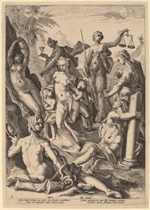 七つの美徳 作： attributed to Jacob Matham, after Hendrik Goltzius