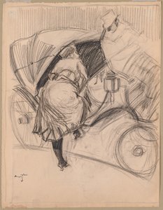 フィエーカーに入る女性 (直腸) 作： attributed to Jean Louis Forain