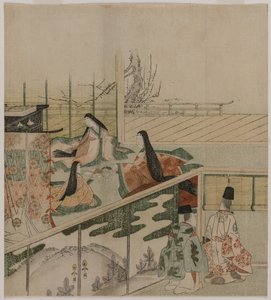 人形を作る宮廷婦人 作： attributed to Kubo Shunman
