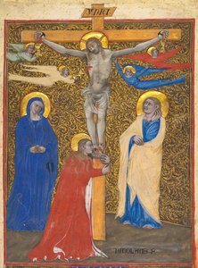 ミサ典書の一枚の葉: 磔刑 作： attributed to Nicolò da Bologna