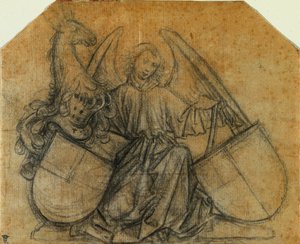 2 つのエスカッションを支える天使 作： attributed to Nikolaus Gerhaert von Leyden