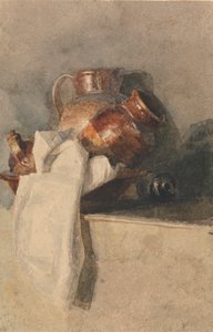棚の上のピッチャーのある静物 作： attributed to Peter DeWint