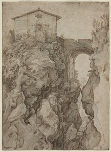 チボリのサンロッコ橋 作： attributed to Willem van Niewlandt