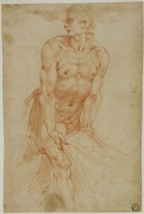 シーツを引っ張る男埋葬のための習作［サン・マルティーノ聖具室、ナポリ、1596年］ 作： called Cavaliere d