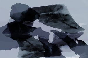 青の抽象的な形態 作： 