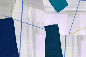 青の幾何学的抽象画 作： cartissi