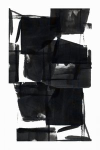 太字の黒い抽象画