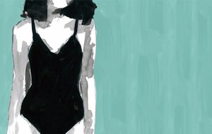 シックな黒の水着 作： cartissi
