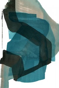 流動的なティール色の抽象画 作： cartissi