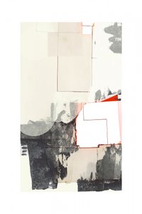 幾何学的なオレンジの抽象画